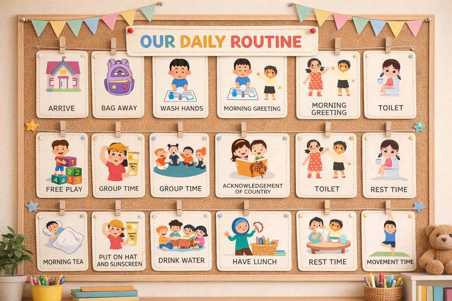 Classroom Daily Routine Cards | Visual Schedule for Early Learning ...