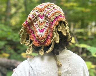 Crochet Leaf Bandana Muster | Boho Herbst Kopftuch (PDF-Muster)