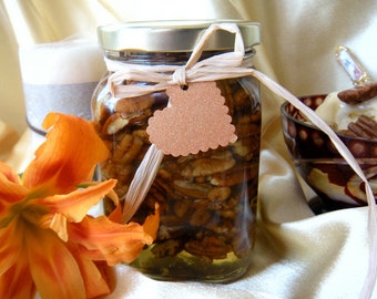 Gourmet Gift,  Raw Honey & Pecans Jar, Edible Gift