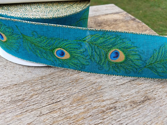 Gorgeous Peacock Ribbon Diy Party Decor 2 5 Inch 1 Yard Etsy