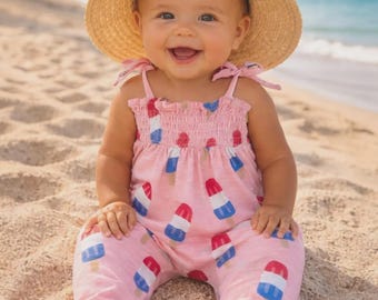 Süßer Sommer-Baby-Strampler | Musselin Baumwoll Outfit 6-12 Monate