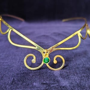 Diadema dorada con cristales - Tiara nupcial - Corona para traje de princesa medieval o renacentista - Anabela