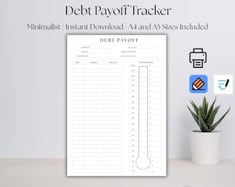 Teen Debt Payoff Tracker Printable | Debt Free Chart | Avalanche Snowball Method