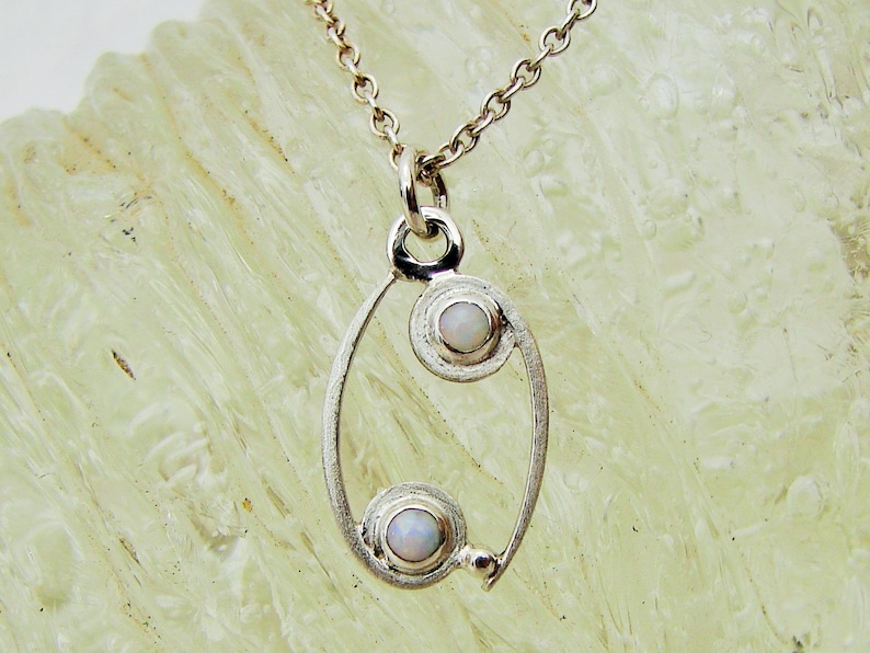 White Opal Sterling Silver Horoscope Pendant Zodiac Sign Symbol of CANCER