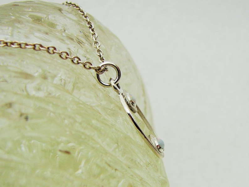 White Opal Sterling Silver Horoscope Pendant Zodiac Sign Symbol of CANCER