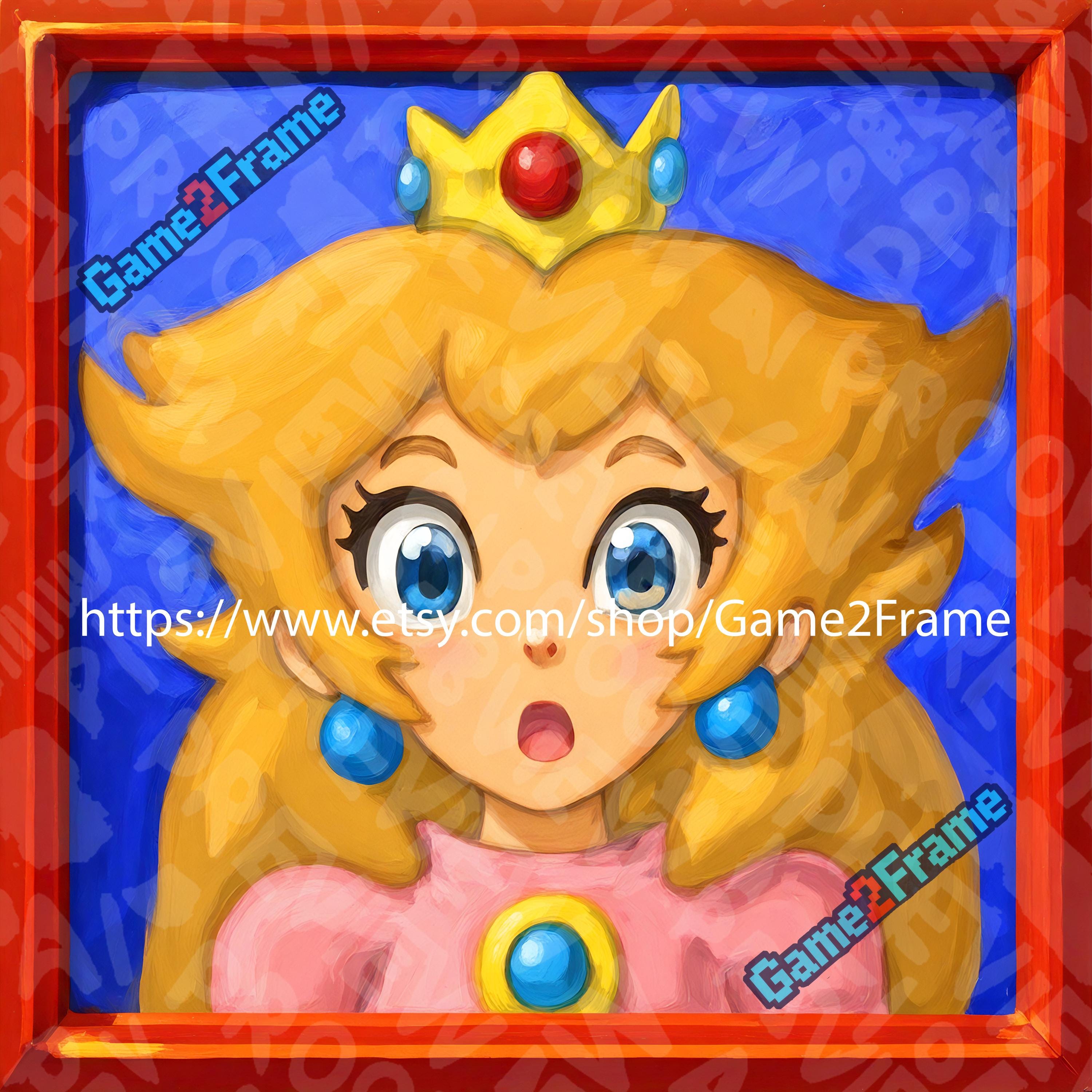 Princess Peach Portrait Canvas Print | Super Mario 64 Inspired