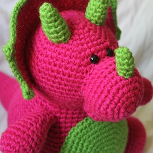 Tina the Triceratops - Amigurumi Plush Crochet PATTERN ONLY (PDF)