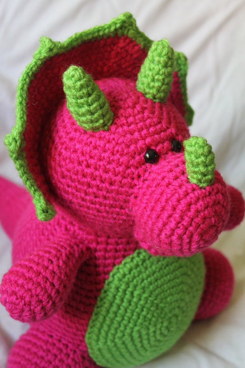 Tina the Triceratops Amigurumi Plush Crochet PATTERN ONLY PDF image 1