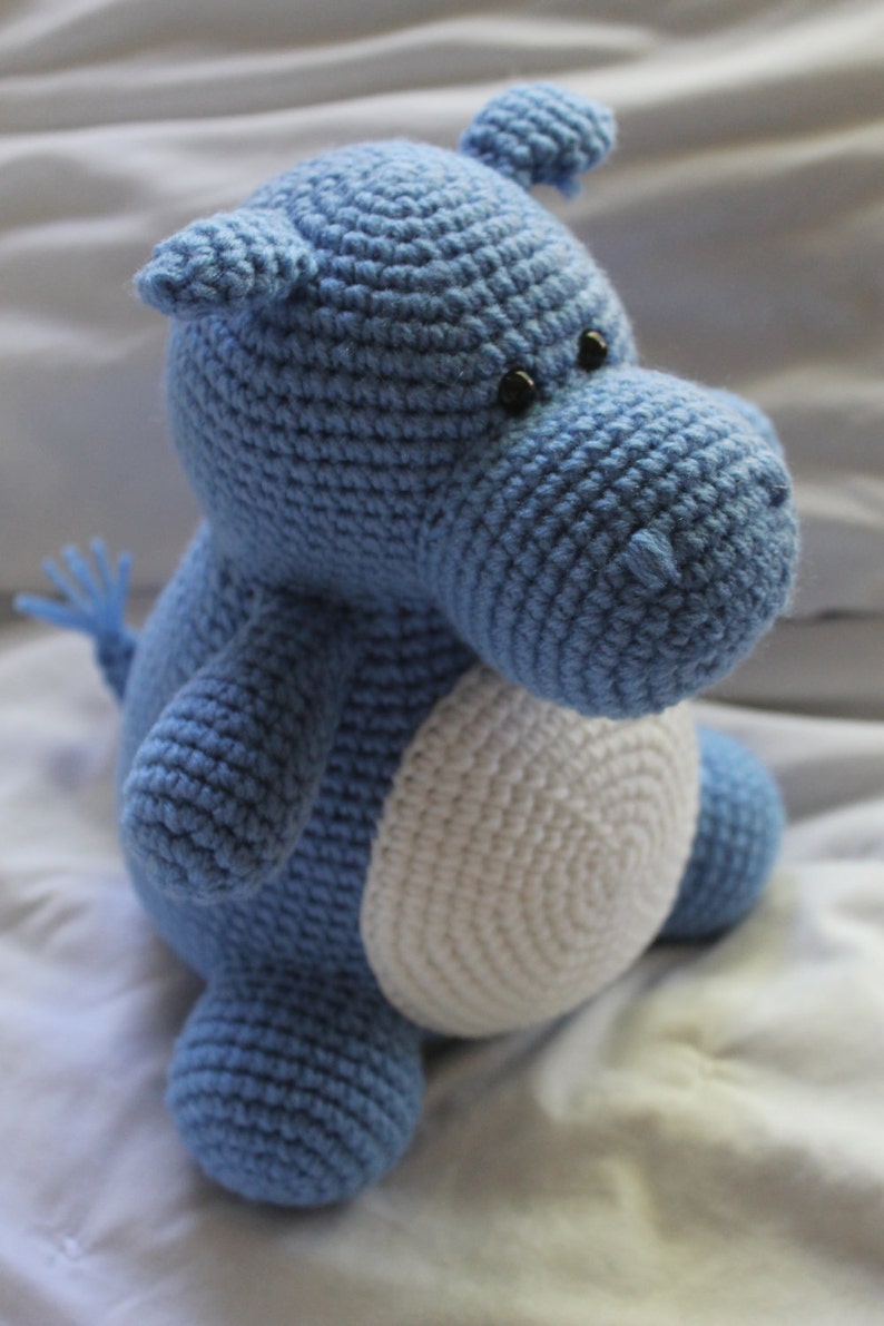 Hilda the Hippo Crochet Amigurumi PATTERN ONLY PDF image 1