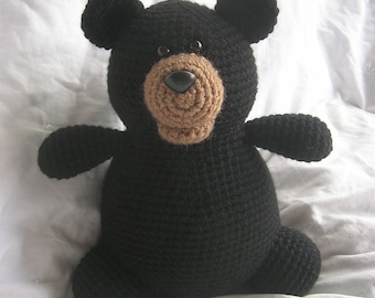 Boris the Black Bear - Amigurumi Plush Crochet PATTERN ONLY (PDF)