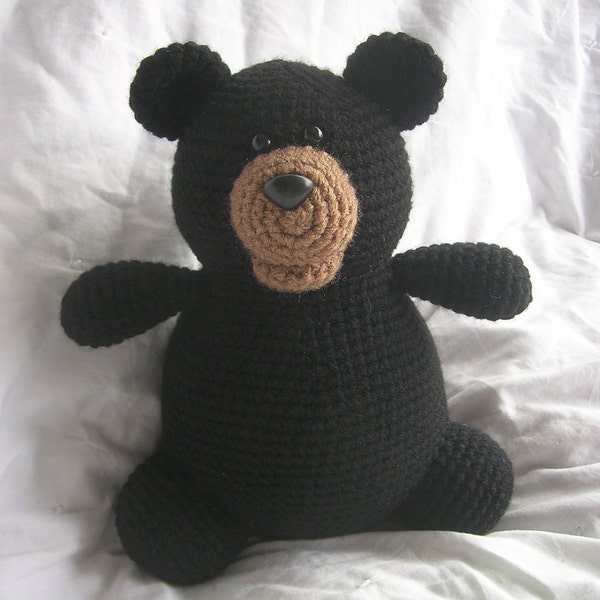 Boris the Black Bear - Amigurumi Plush Crochet PATTERN ONLY (PDF)