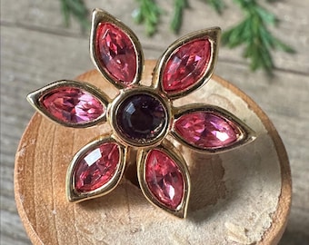 Swarovski Crystal Flower Brooch - Etsy
