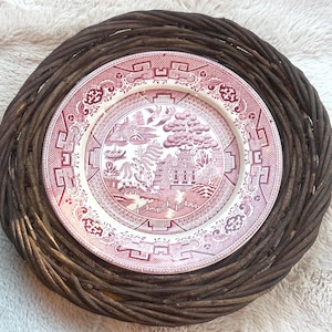 Vintage Red Willow Dinner Plate 10 Inch Made in England Transferware