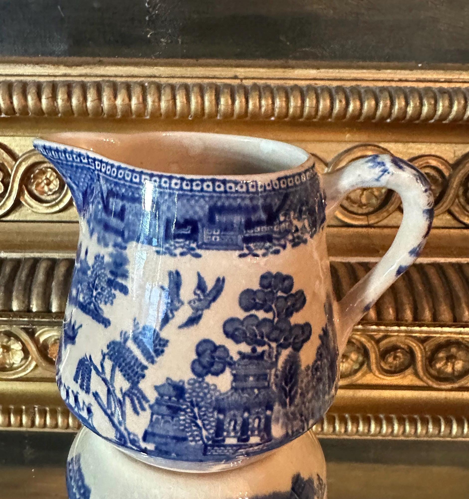 Blue and White Pitcher England - Etsy