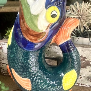 Gluggle Jag グラグル•ジャグ　ダートマス陶器花瓶 置物 DEVON Devon Gurgle Fish - Etsy