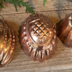 Copper Color Three Jello Molds Or Wall Decor