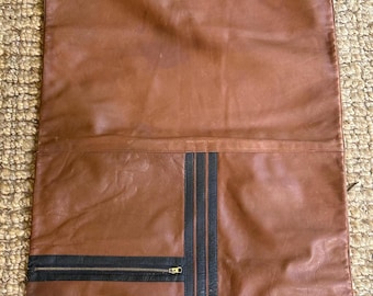 Vintage Leather Travel Organizer Luggage And  Novelty Mfg Co | Mid Century Leather Luggage Accessory | Zipper Storage Case