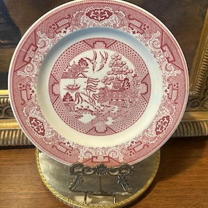 Vintage Red Willow Dinner Plate 10 Inch Made By Royal China Company Transferware