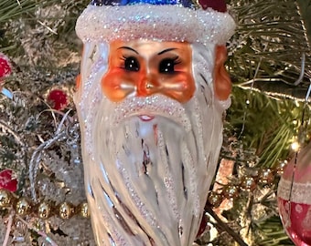 Vintage Christopher Radko "Enchanter" Santa Ornament 97-153-0, Retired Glass Christmas Ornament, Hand Blown Santa Collectible