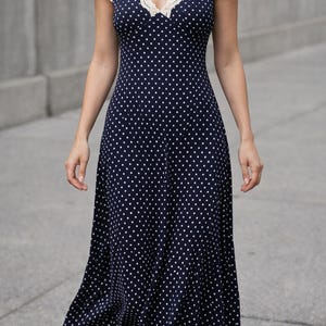 Womens Navy Blue and White Dress - Etsy