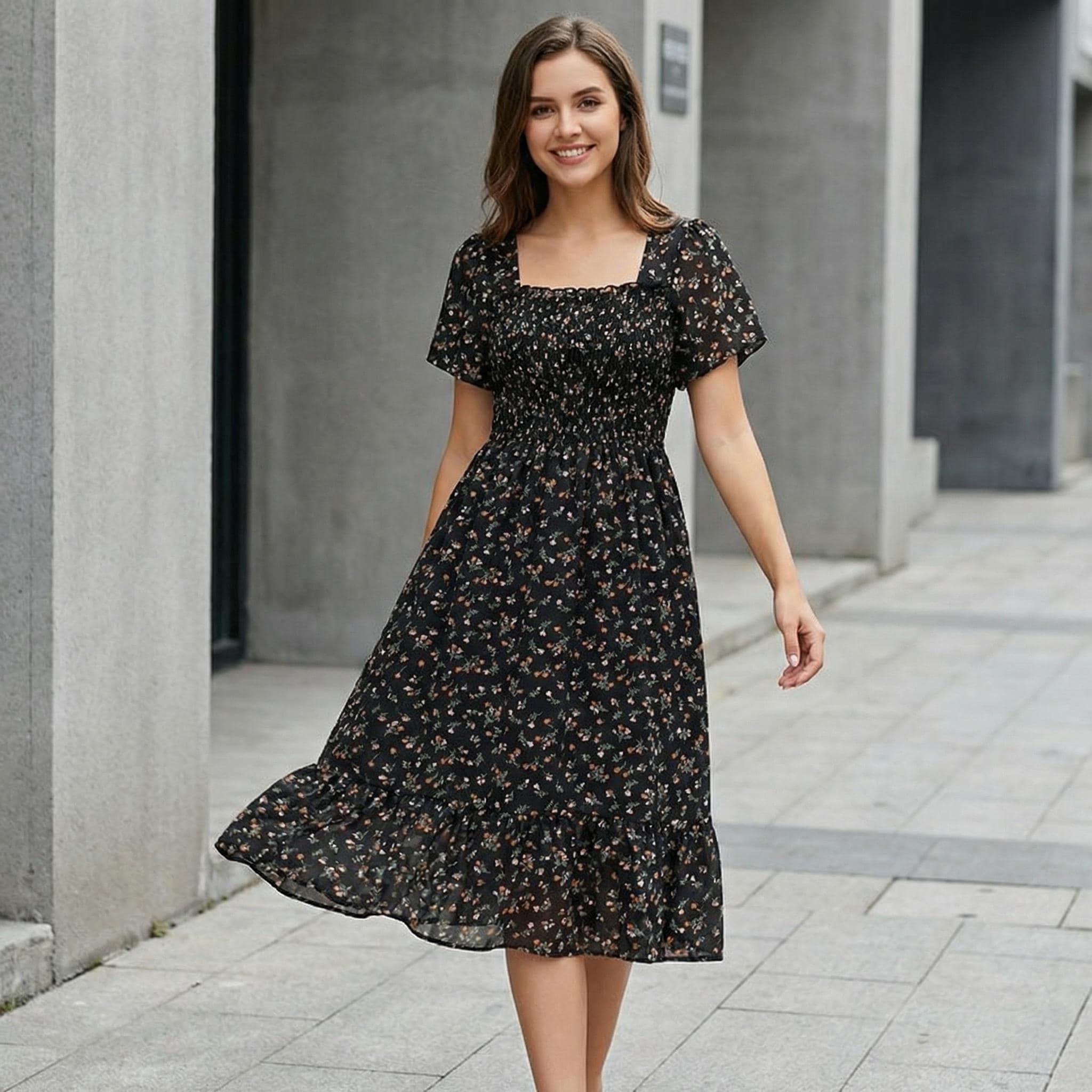 Chiffon Midi Dress