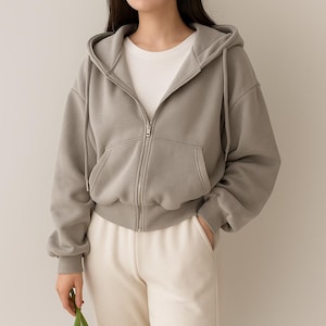 Rosen Kreuz)layered crop double zip up Cropped Zip up Hoodie Y2k
