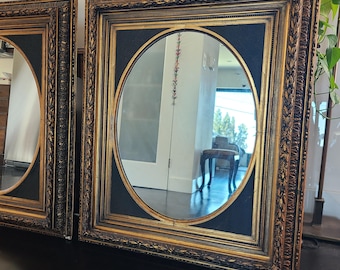 LOCAL PICKUP ONLY! Pair of Antique Neoclassical Gilded Oval Wall Mirrors