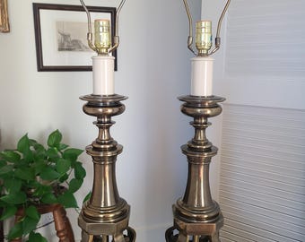 Pair of Vintage Hollywood Regency Style Table Lamps By Stiffel