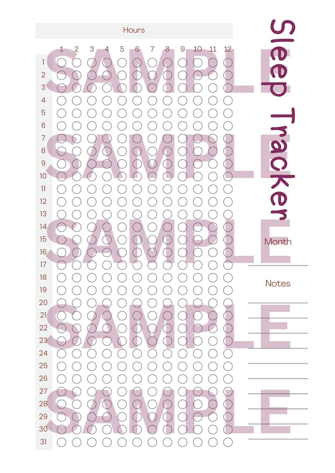 Printable Sleep Tracker | Monthly Sleep | Wellness Habits | Digital ...