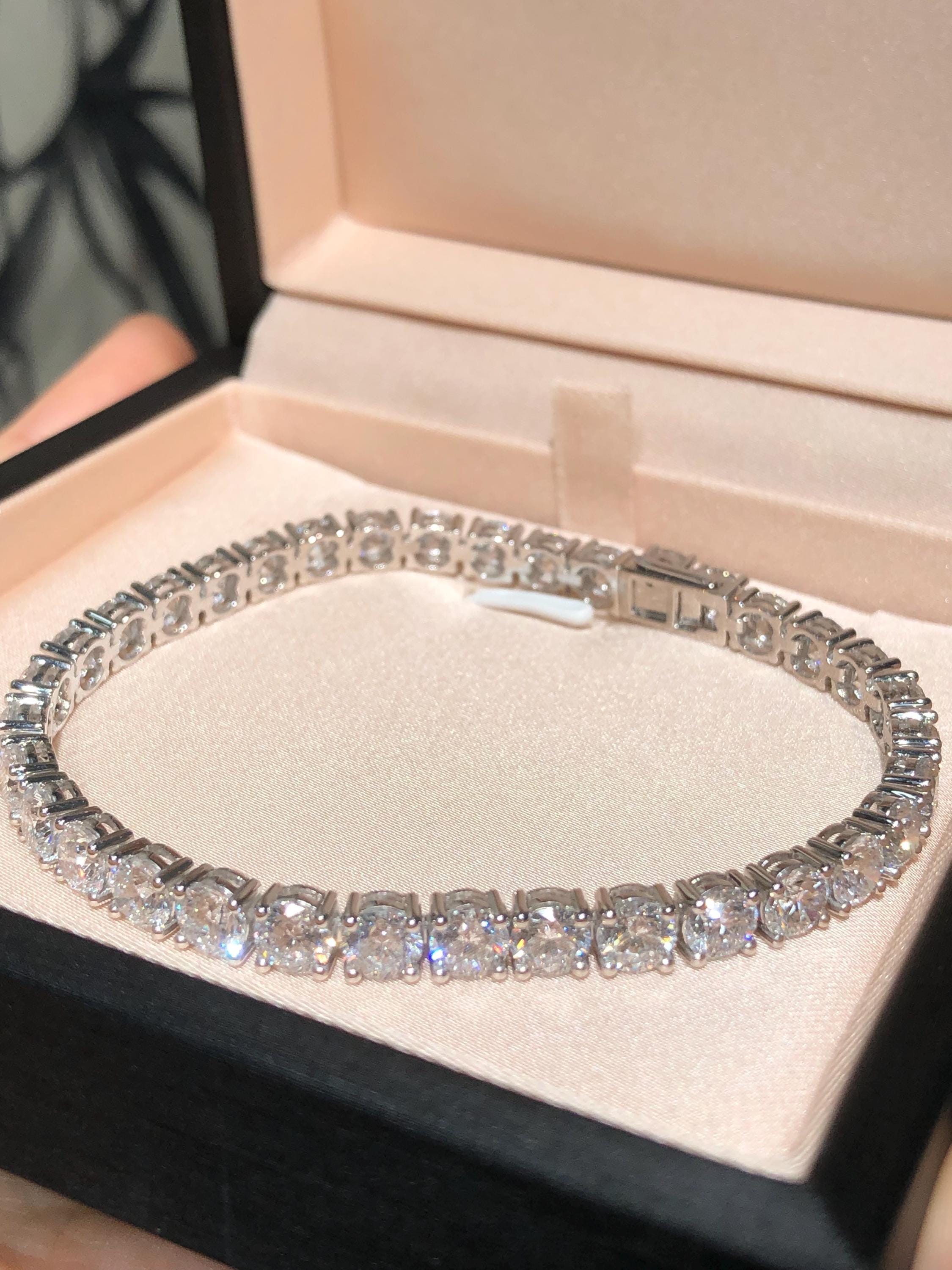 PT900 With 14.38ct Lab Grown Diamond Tennis Bracelet Stackable