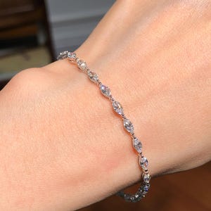 14K White Gold with 2.90ctw Lab Grown Diamond Bracelet Stackable Infinity Gift for her