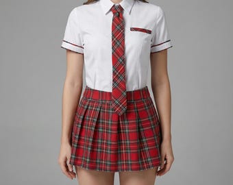 Traje de falda a cuadros / Disfraz de colegiala de anime
