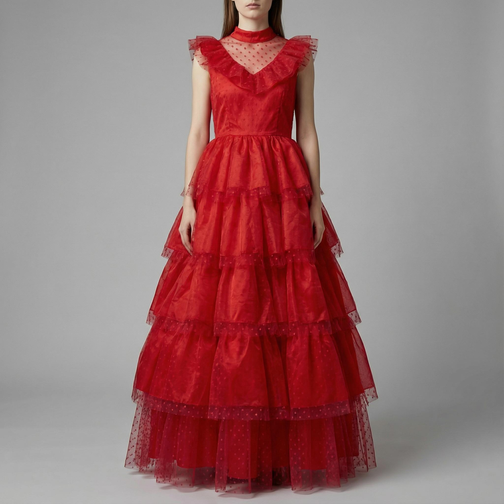 red gothic wedding dress costume Amber Gothic Black and Dark Red Wedding Dress with or without the Cape , Gothic Dark Red Mermaid Trumpet Wedding Dress, See Through Black Red Gown