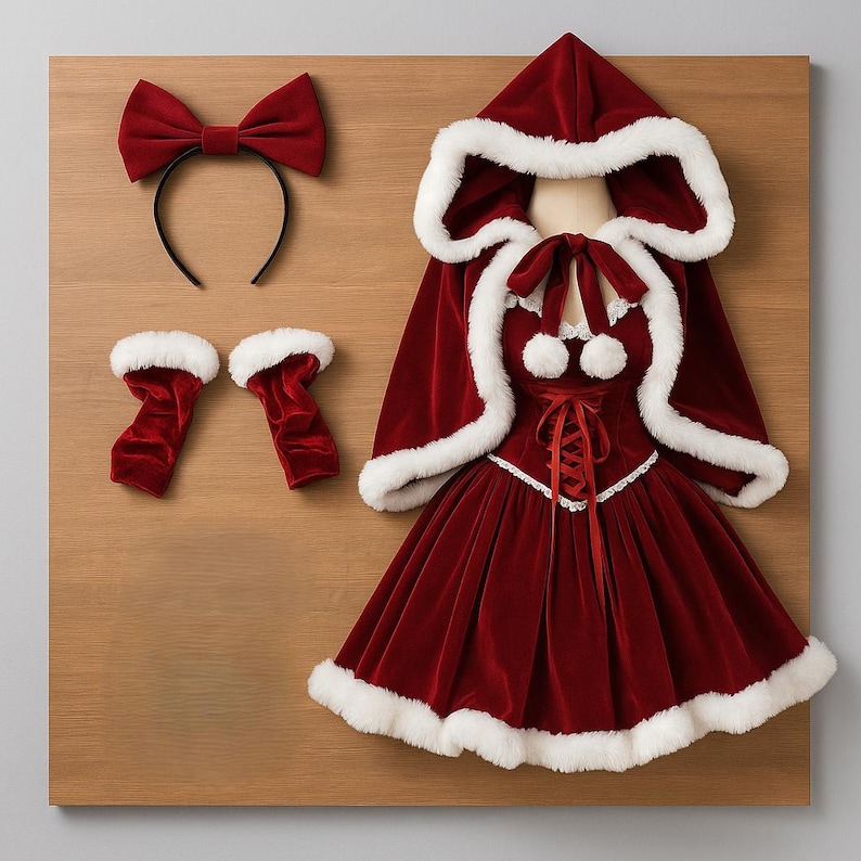Red Scuba Christmas Dress main image 0