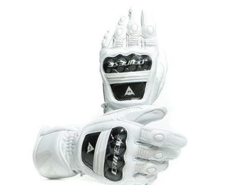 Dainese druid 3 weiße Lederhandschuhe