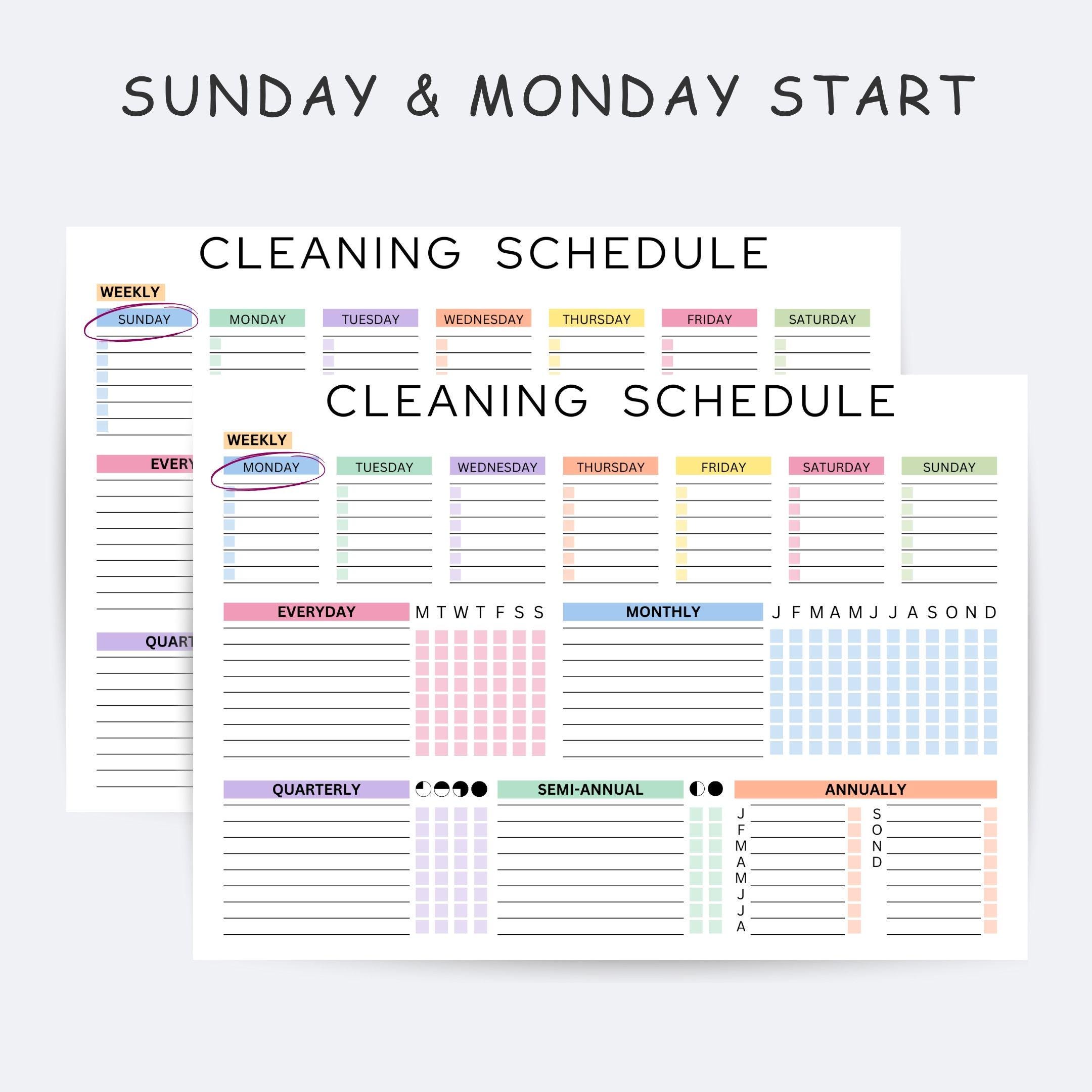 Editable Cleaning Schedule Checklist Planner ADHD Printable PDF Canva ...