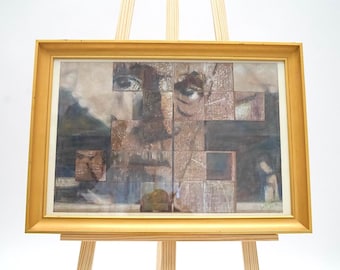 Abstract Portrait Painting - Fragmented Face - Modern Cubist Wall Art