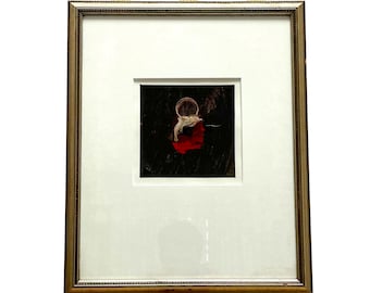 Minimalist Abstract Artwork - Red Black Symbolic Painting