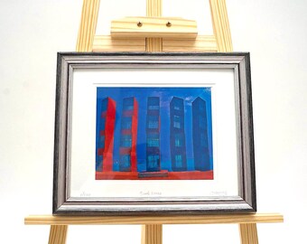 Modern Architectural Painting - Abstract Cityscape - Contemporary Wall Decor
