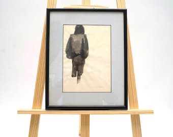 Lone Figure - Moody Contemporary Wall Art - Minimalist Figurative Painting