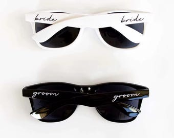 Personalized Wedding Party Sunglasses Favors, Bachelorette Shades & Photo Props Custom Glasses