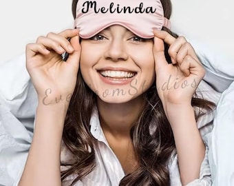 Customized Satin Sleep Eye Mask, Bridal Party Bridesmaid gift, Pajamas party gift