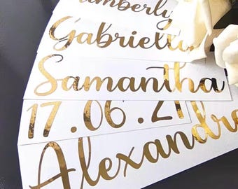 Personalized Name Vinyl Decal: Custom Bridesmaid Proposal Box Decal, Wedding Stickers