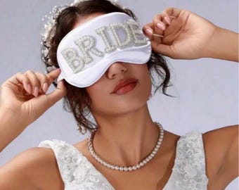 カスタムパールBRIDE、MRSスリープマスク｜独身最後の夜、結婚式の夜、ブライダルシャワーの花嫁へのアイマスクギフト