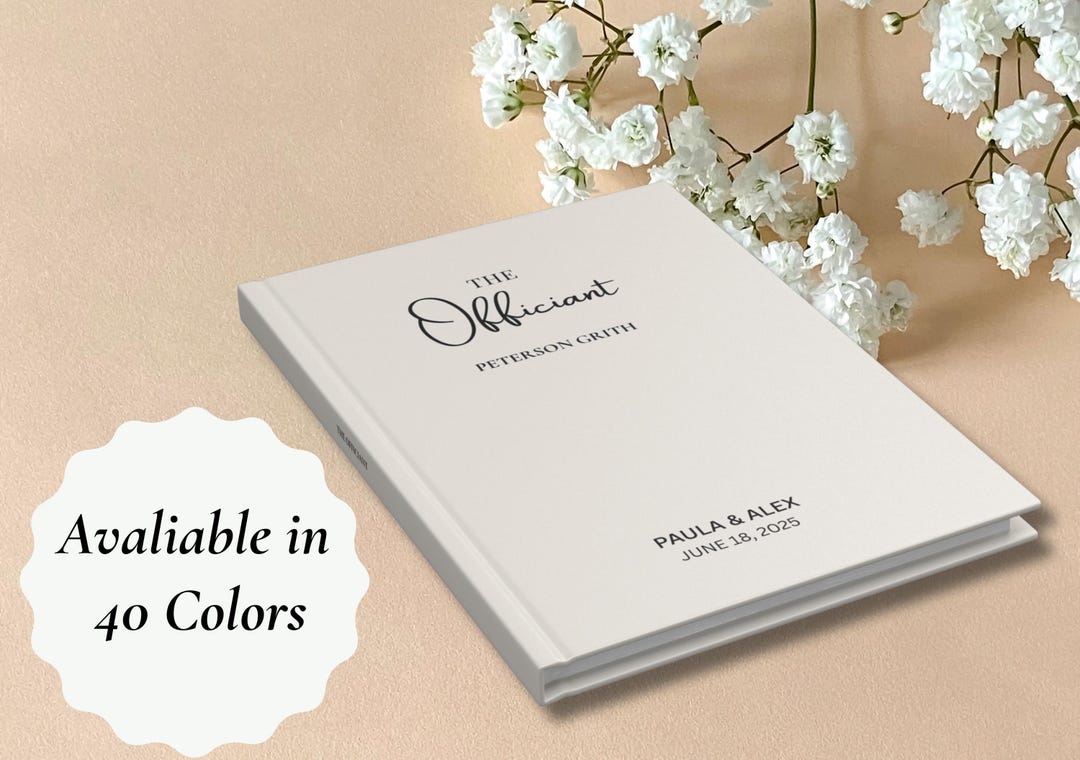 Personalized Wedding Officiant Book Hardcover Ceremony Script