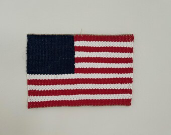 American Flag Handwoven Folk Art Americana Decor