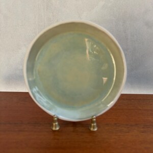 Small Round Fine Porcelain Dish Blue Gold