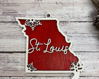 Custom City and State Christmas Ornaments, Hometown Ornament, Name Drop Ornaments, Personalized Ornament