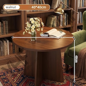 Walnut Tea Table 40x40cm, Small Minimalist Sofa Side Table