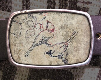 Sketch Birds Belt Buckle 532, Gift for Him, Gift for Her, Husband  Gift, Wife  Gift Groomsmen Wedding Y2K